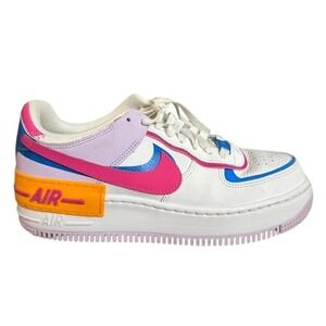 Nike Air Force 1 Shadow White Blue Lilac Women's Sneakers Size 7
